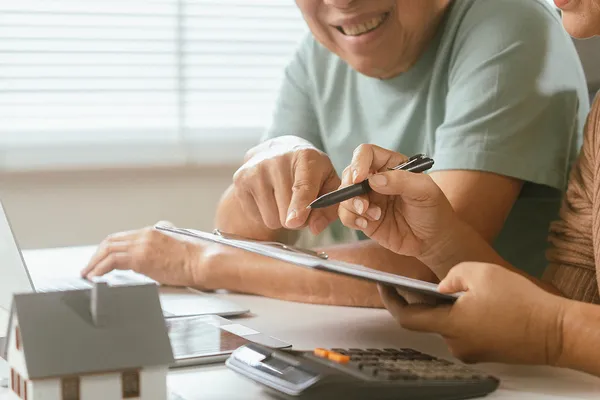 Couple planning their financial future